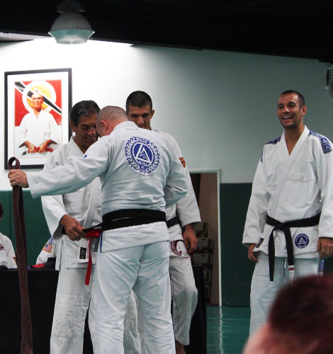 Matt Altschul receiving his black belt